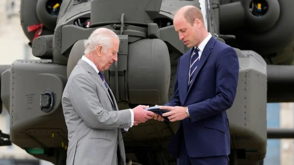 Penyerahan Jabatan Kolonel-in-Chief Korps Udara Angkatan Darat kepada Pangeran William. (Sumber Foto: Sky News